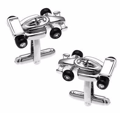 Chrome Race Car Cuff-links