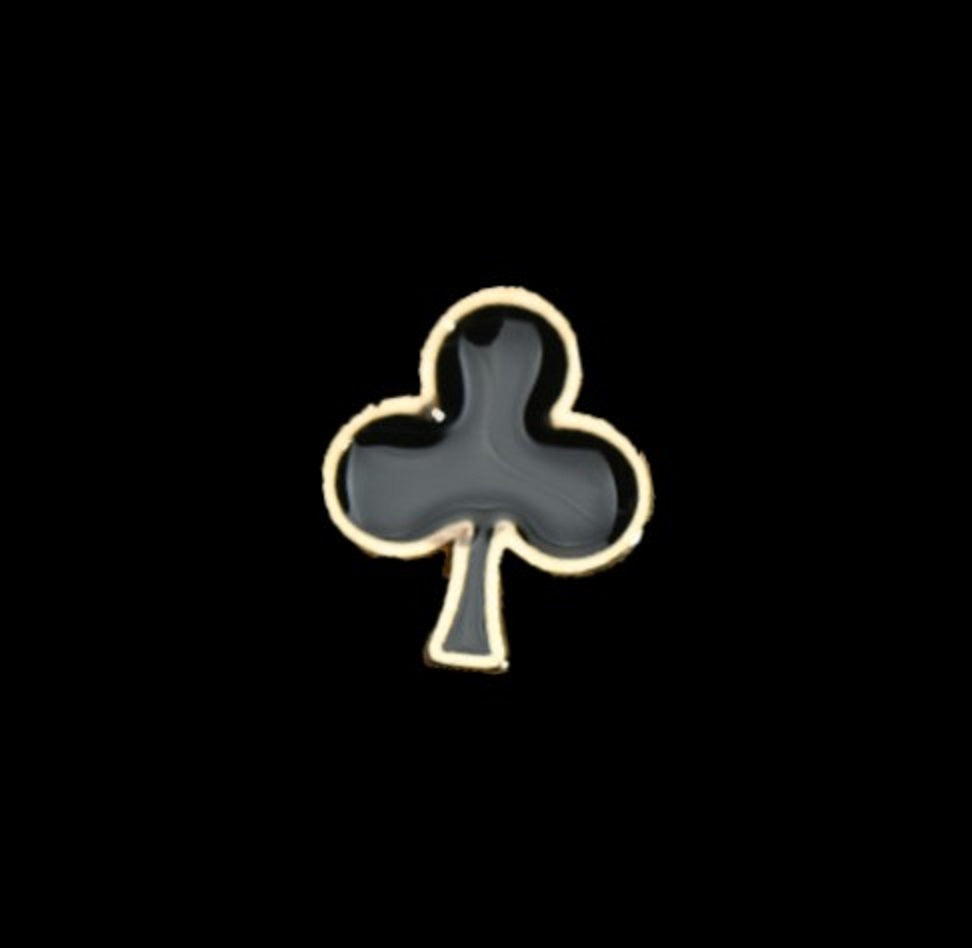 A Black Clover Shaped lapel pin