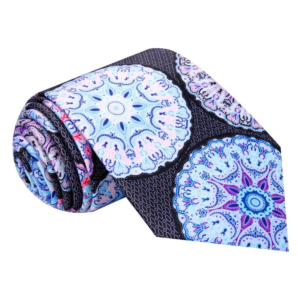 Black and Purple Abstract Tie