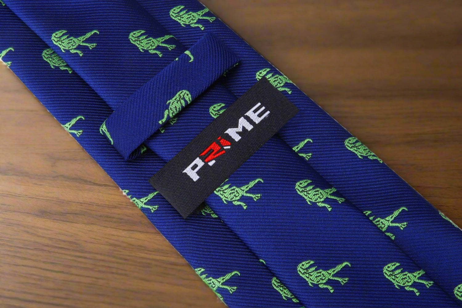 a blue with green t rex necktie 2