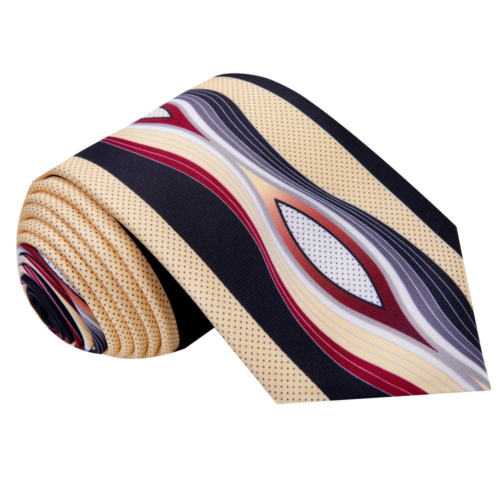 Brown, Red, and Black Abstract Tie