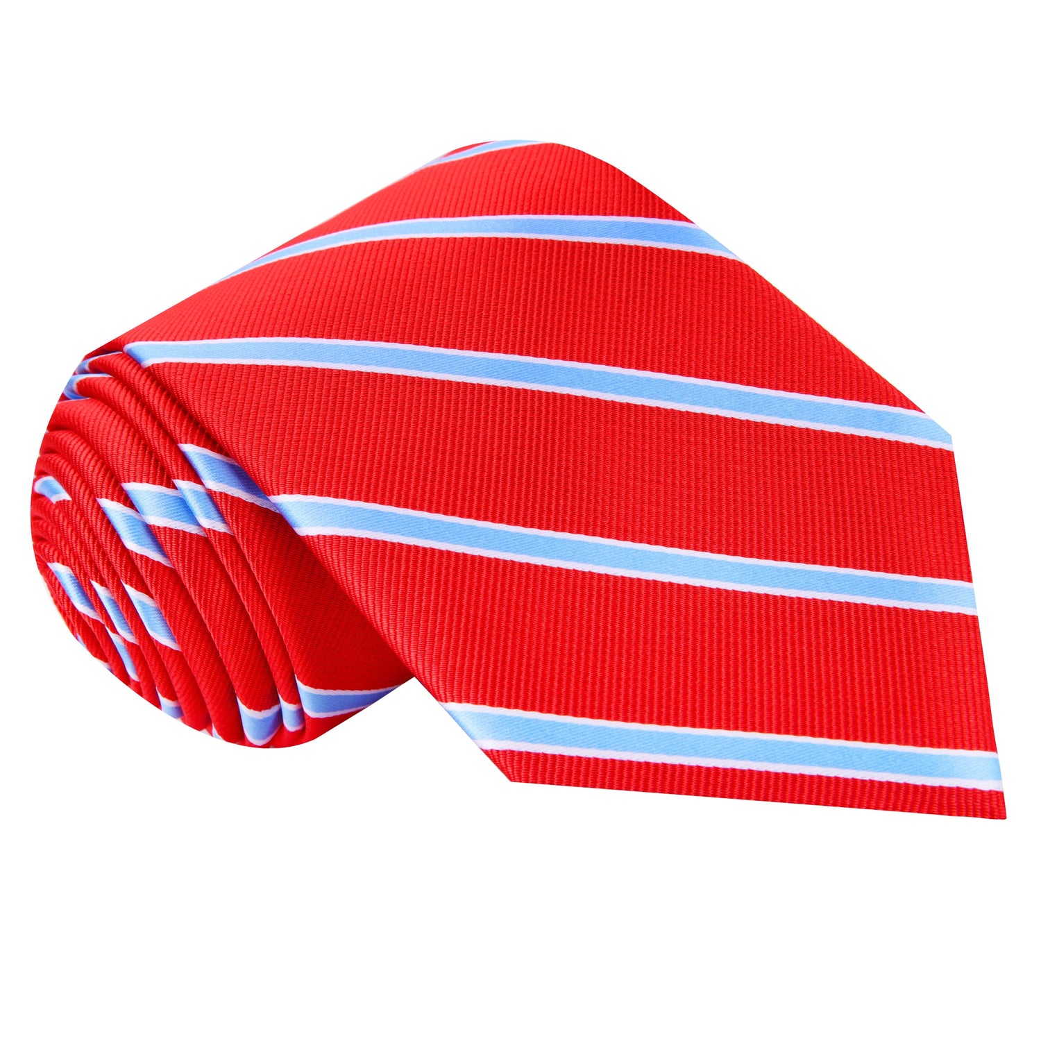 Coach PRIME Deion Sanders Red, Light Blue Stripe Tie