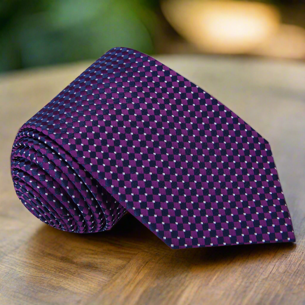 Deep Purple Diamonds Tie  