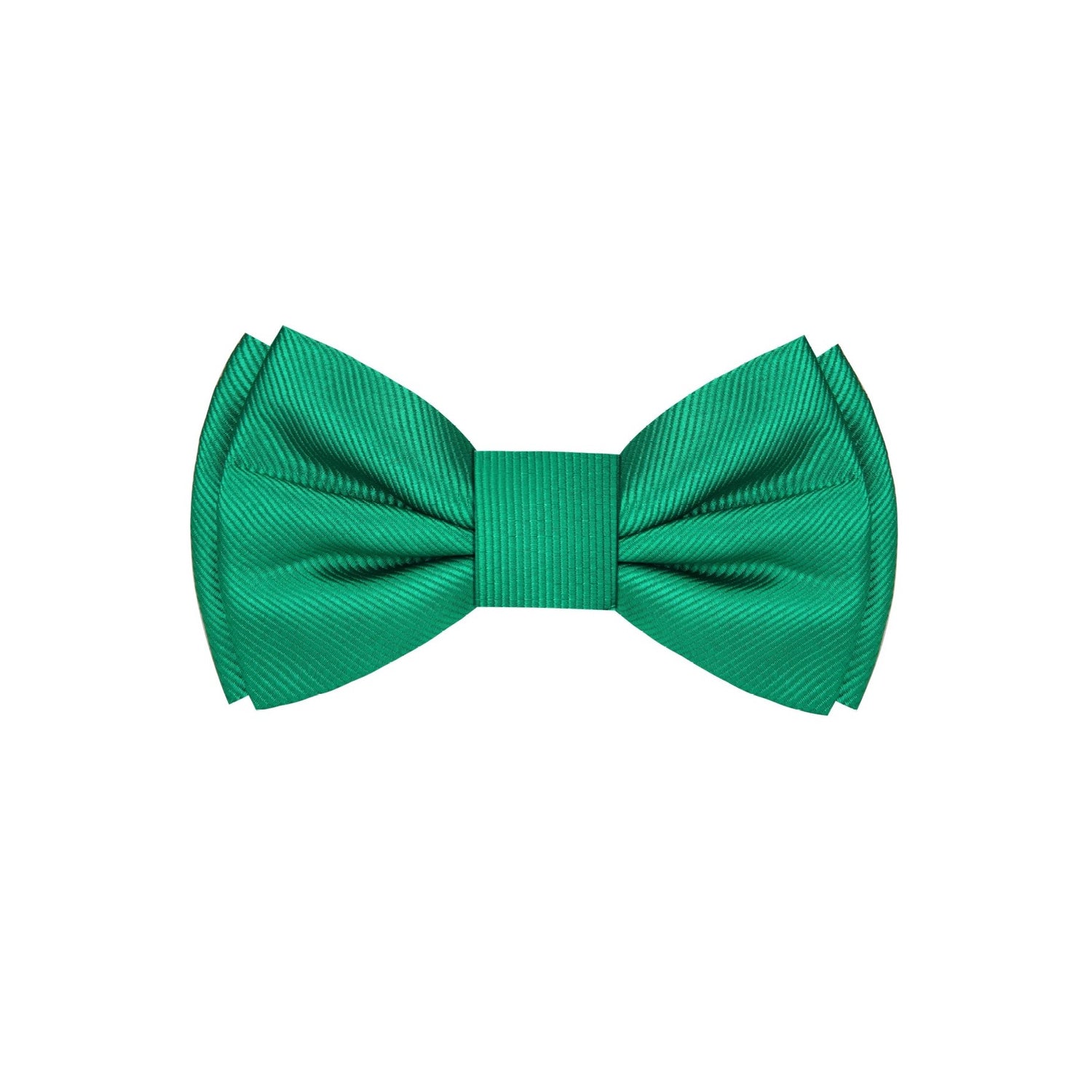 A Green Solid Pattern Silk Self Tie Bow Tie 