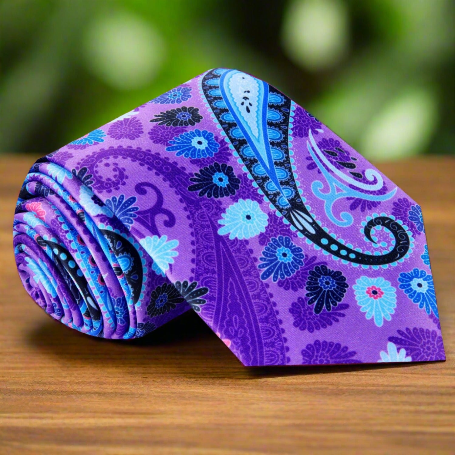 Purple, Blue Paisley Tie