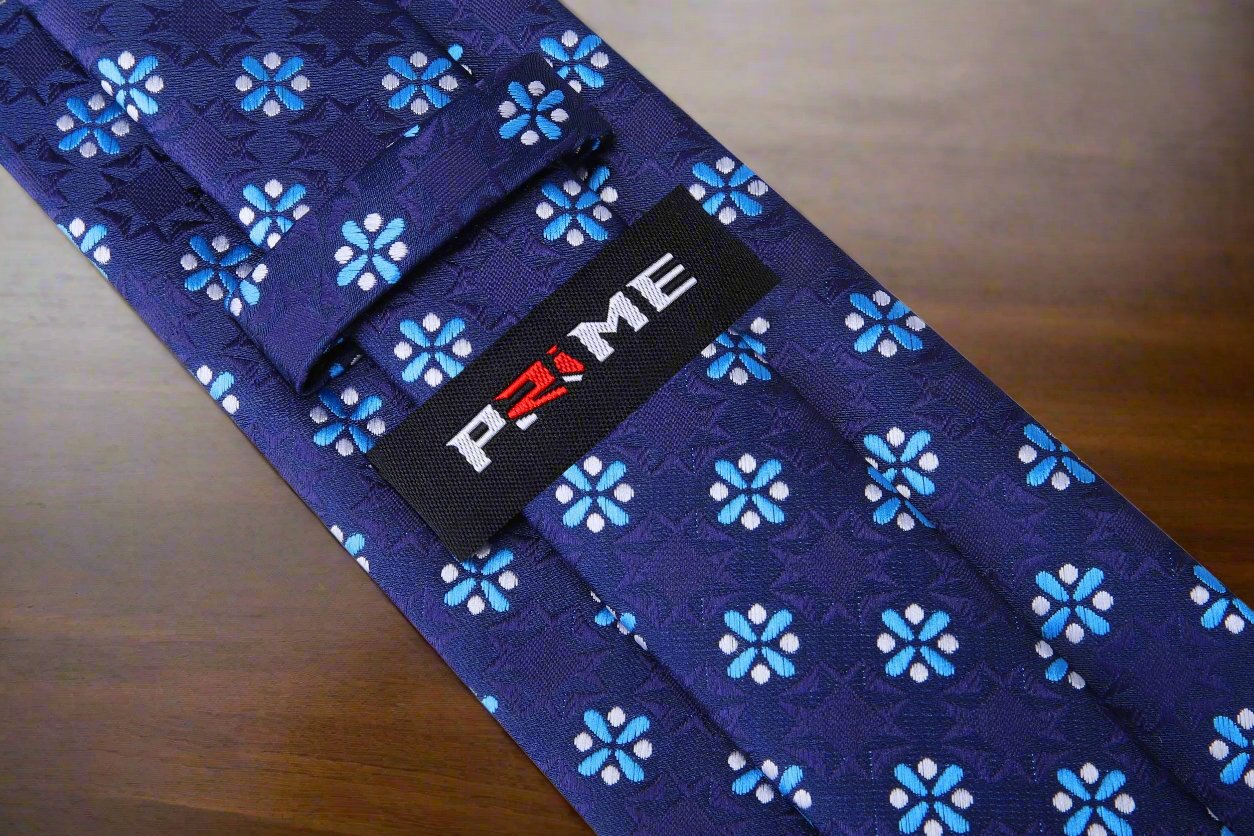 Shades of Blue and Light Grey Geometric Tie Keep