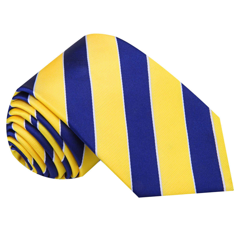 Yellow, Blue block stripe tie