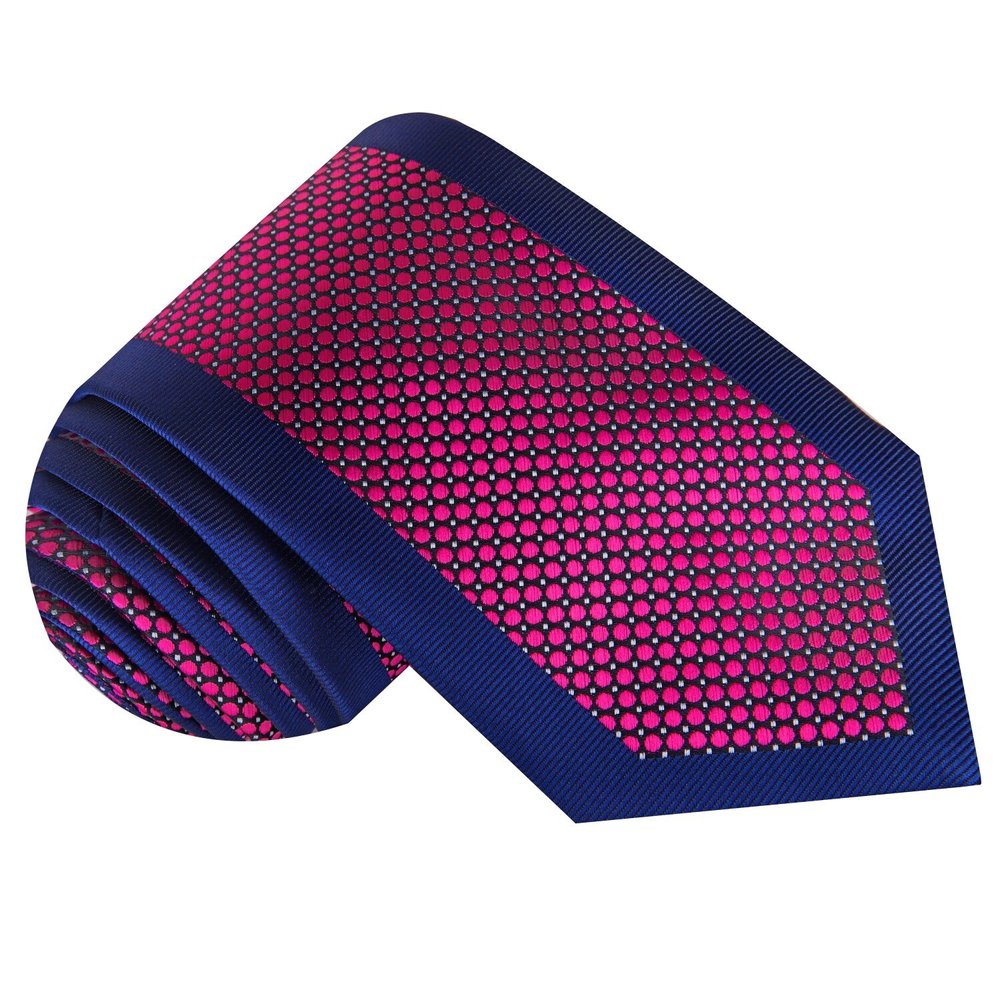 Red, Blue Textured Geometric Tie 