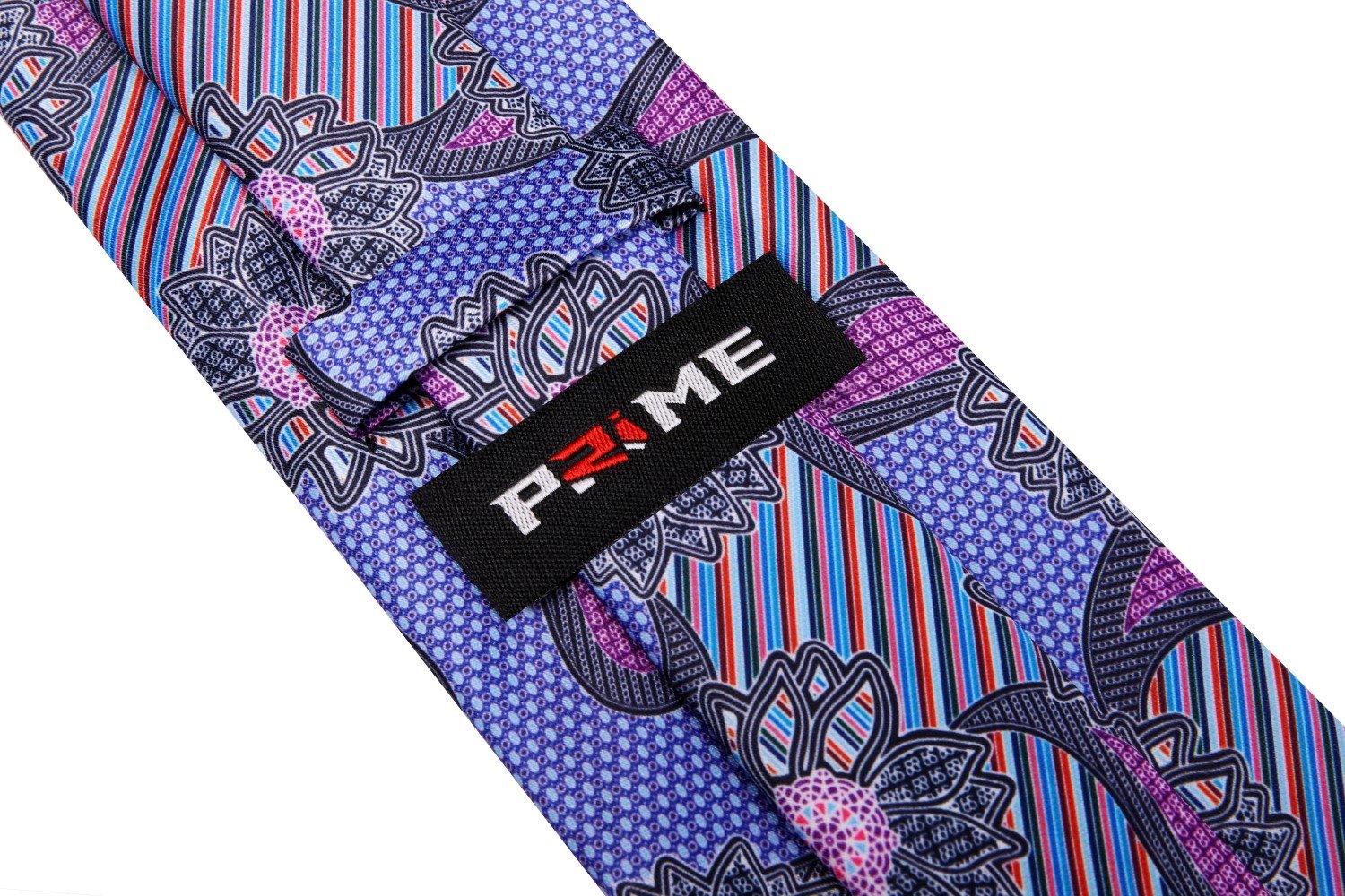  A Purple, Blue, Pink, Red, Black Color Abstract Paisley Pattern Tie Keep