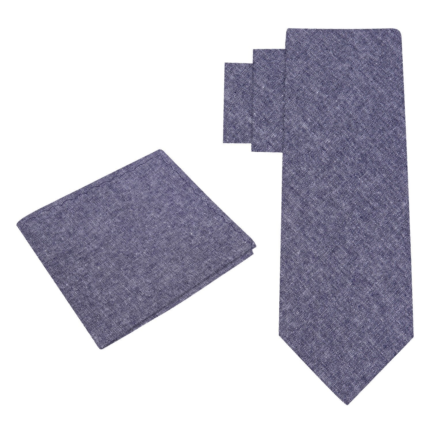 Alt View: Light Grey Linen Tie and Pocket Square