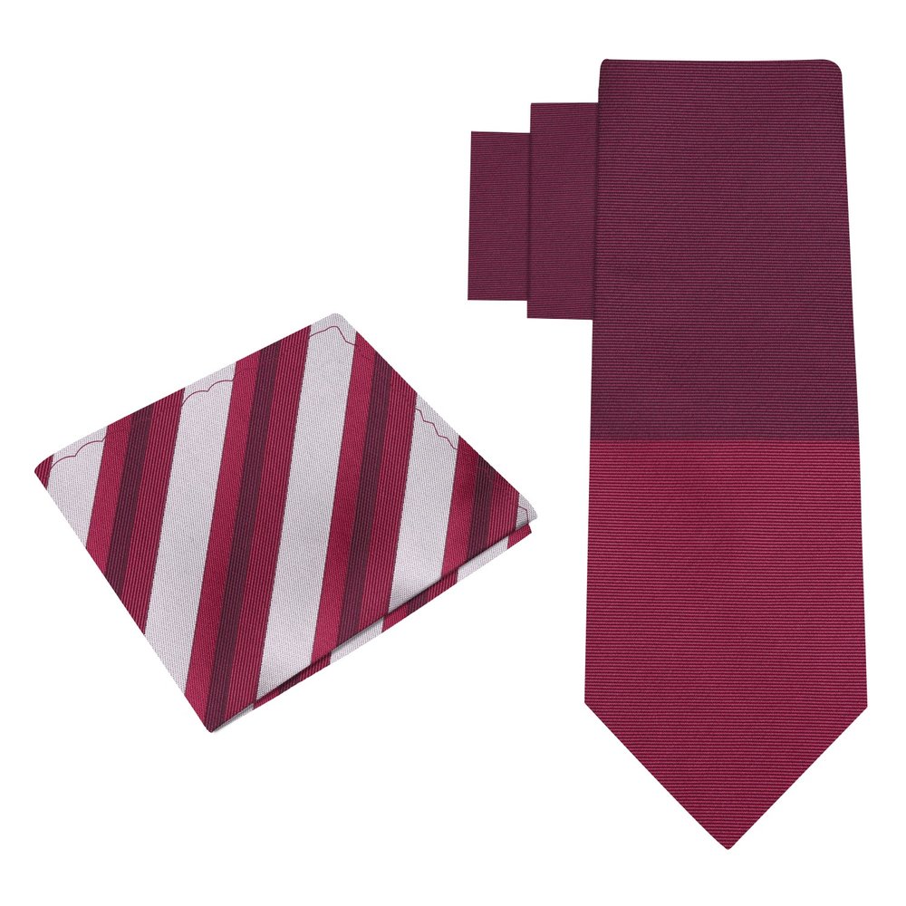 Red Grey Tie and Square||Red