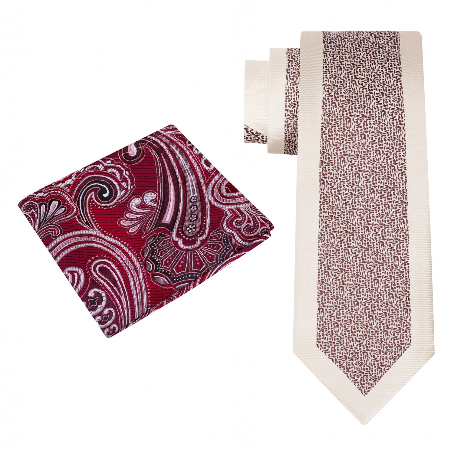 View 2: Cream and Brown Abstract Tie and Accenting Square