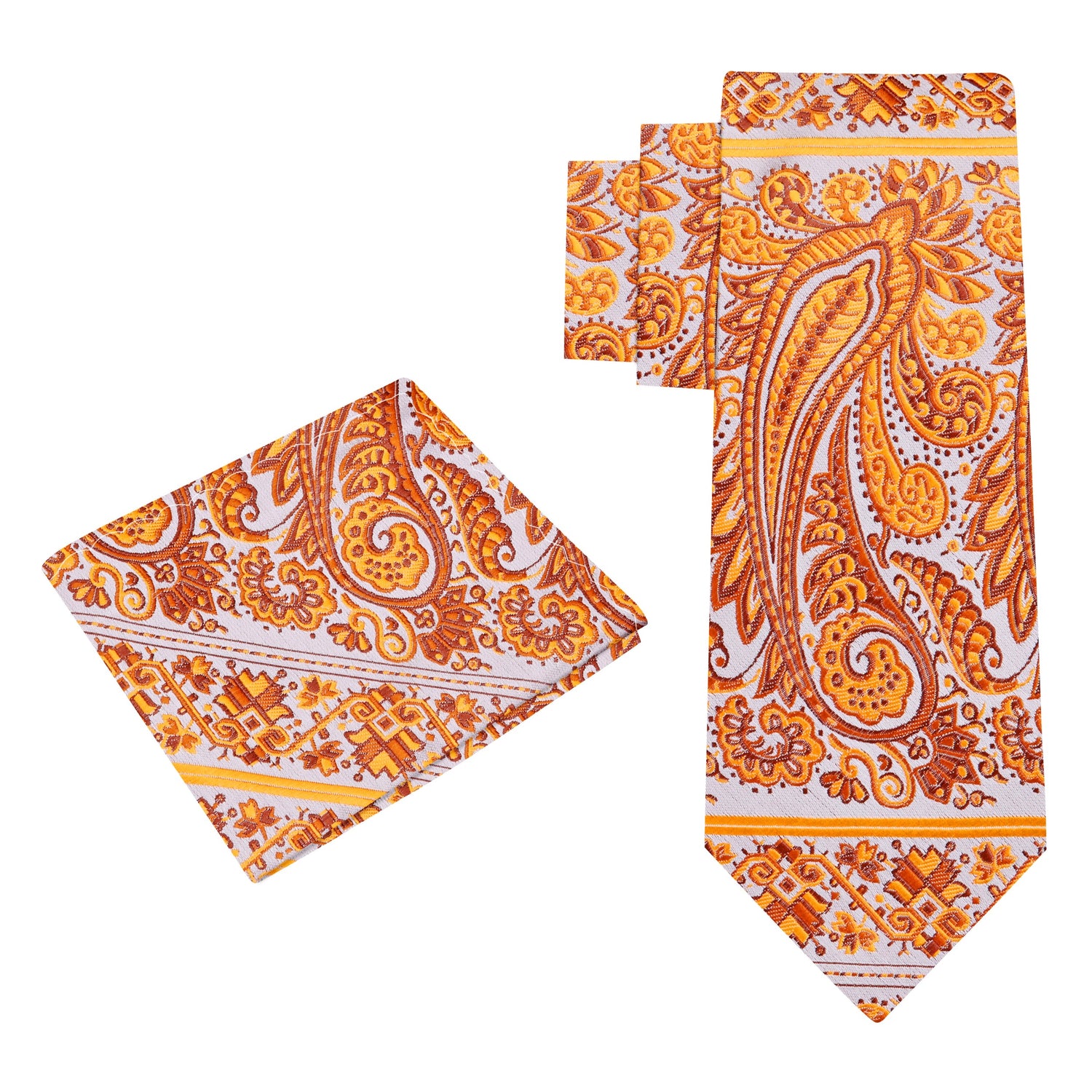 Alt View: Rust Paisley Tie and Pocket Square