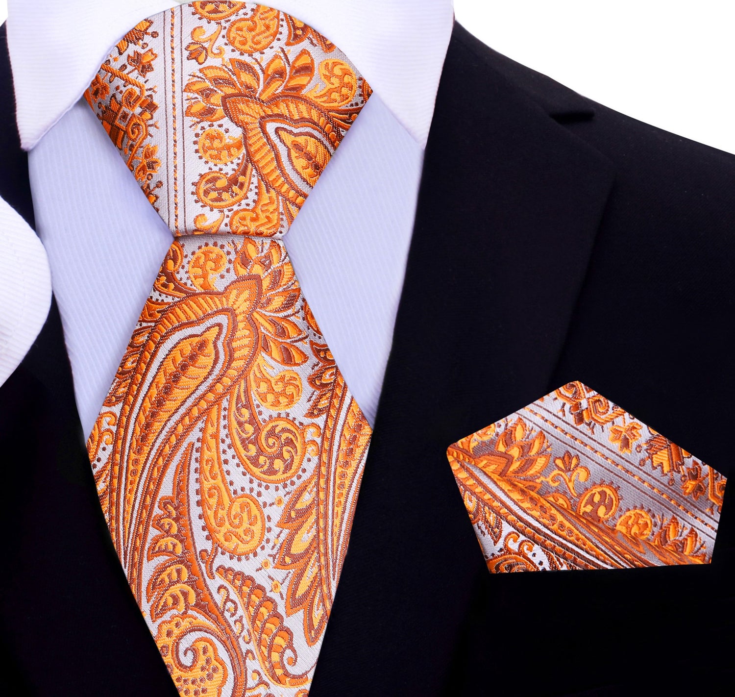 Rust Paisley Tie and Pocket Square