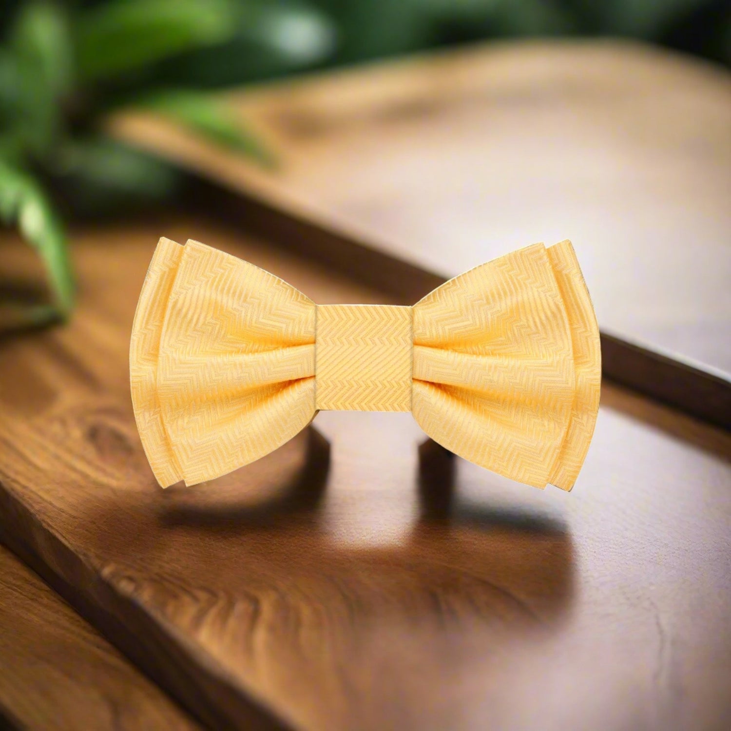 A Dandelion Yellow Solid Pattern Self Tie Bow Tie 