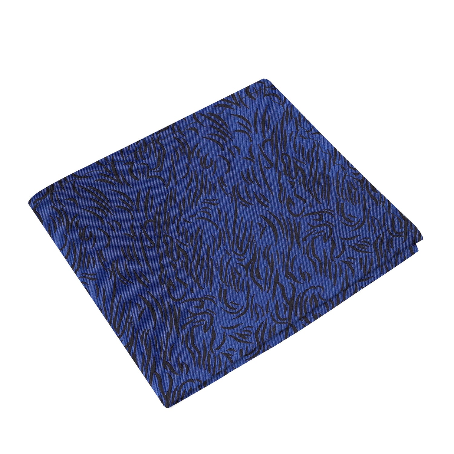 Navy Blue, Black Abstract Lines Pocket Square