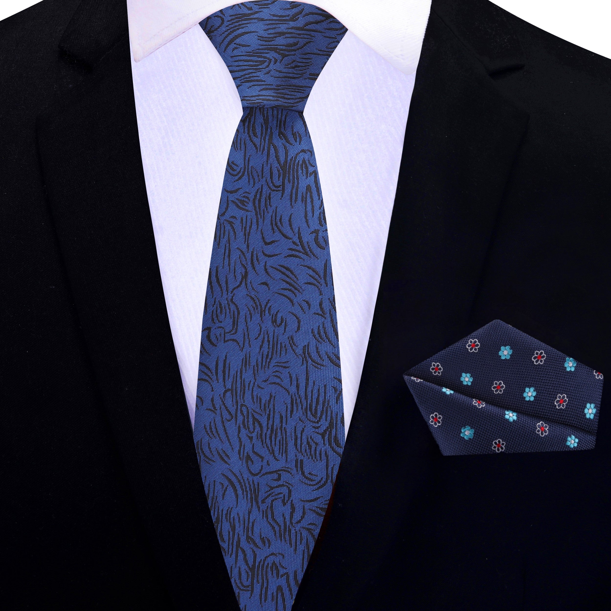 Patterned Navy and Bronze Tie 