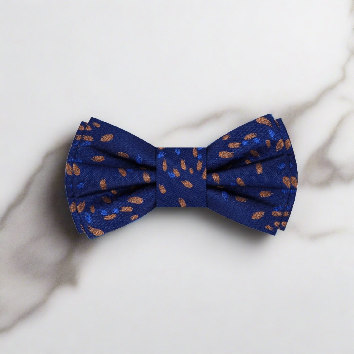 Dark Blue, Blue, Light Brown Comets Bow Tie 