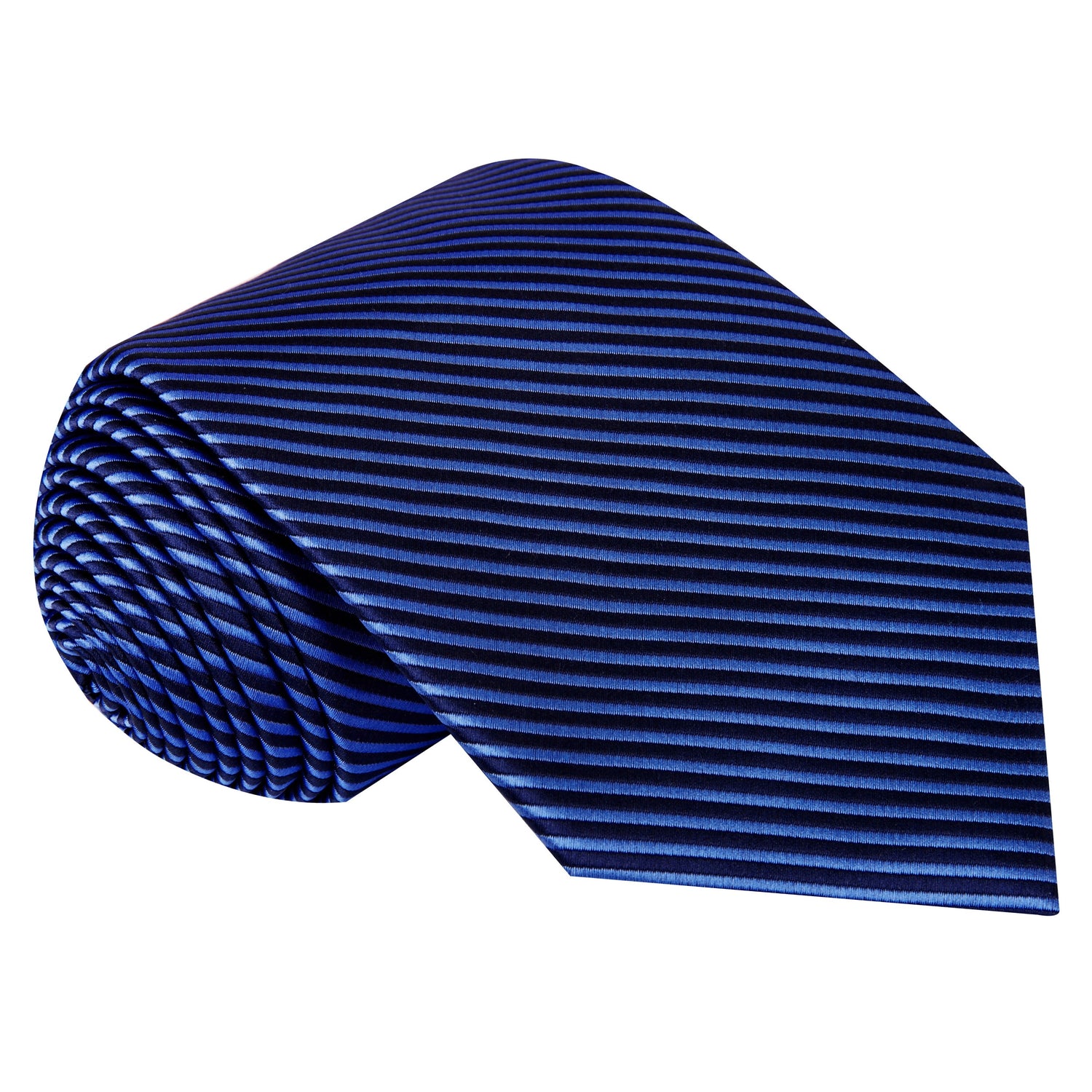 A Dark Blue, Blue Pinstripe Pattern Silk Necktie