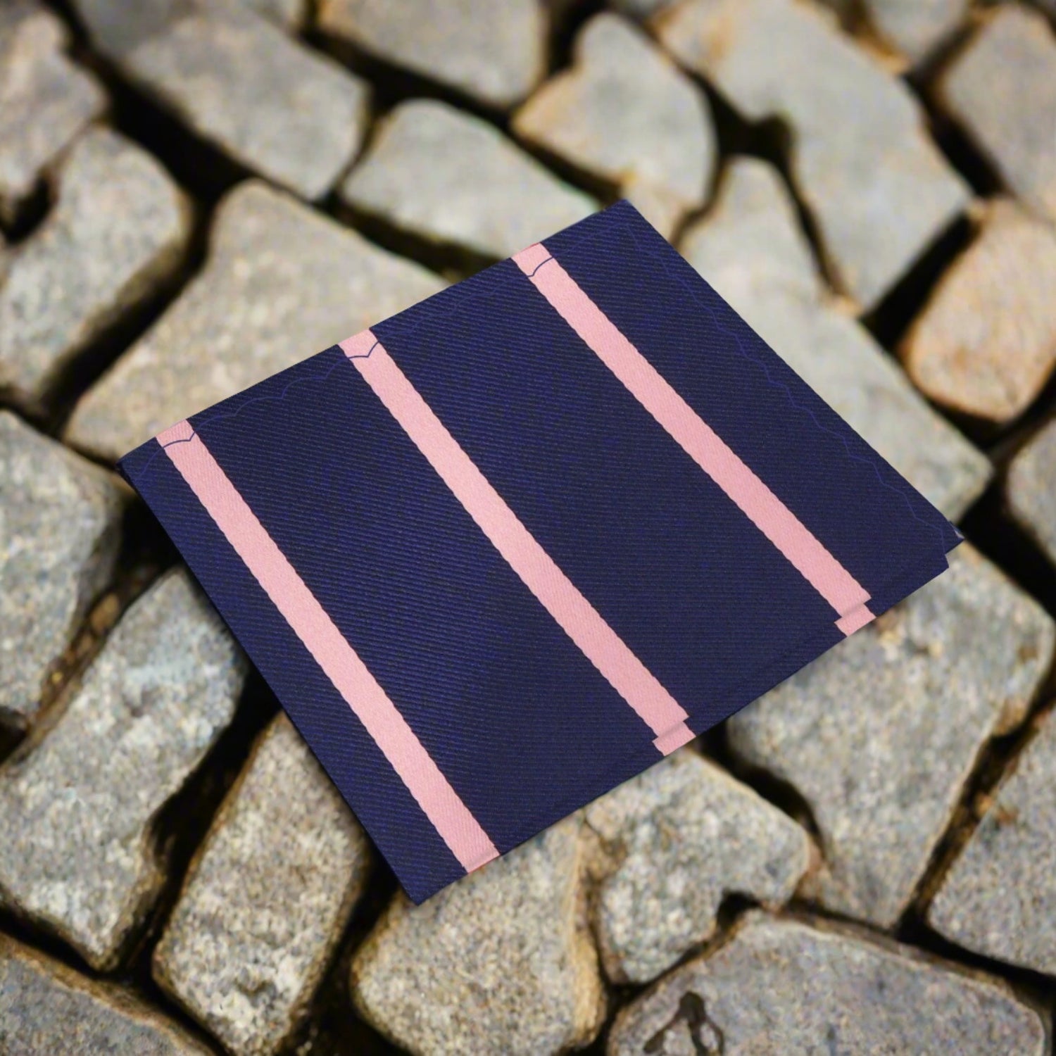 Blue, Pink Stripe Pocket Square