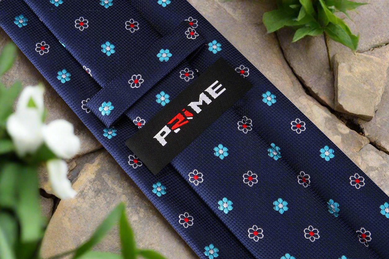 Blue Small Flower Necktie Keep