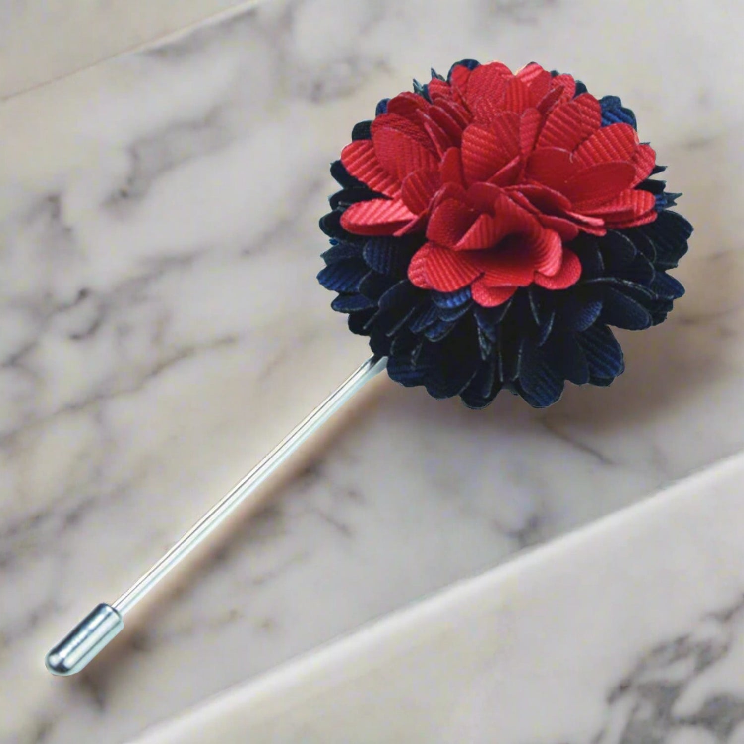 Blue/Red Floral Lapel Pin