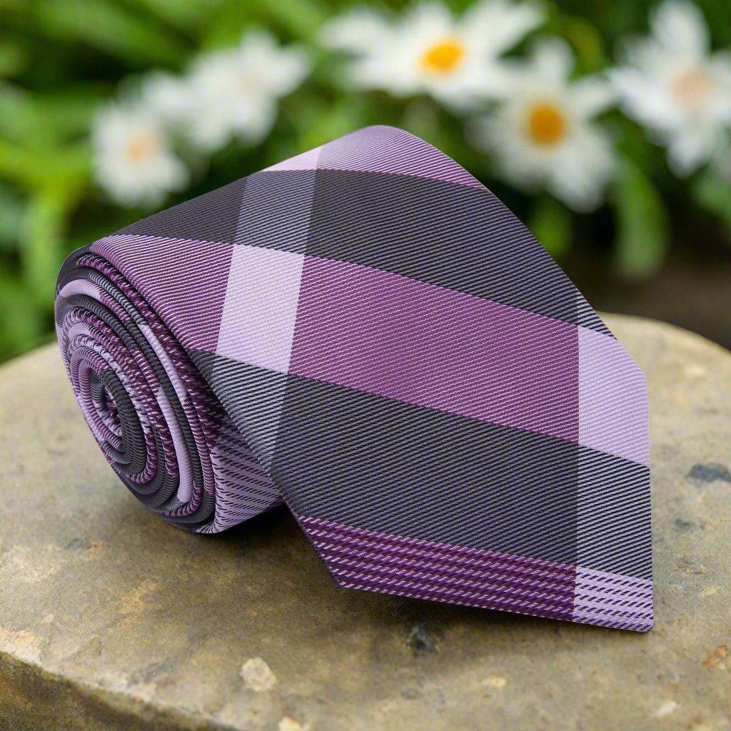 Burberry purple plaid sale tie