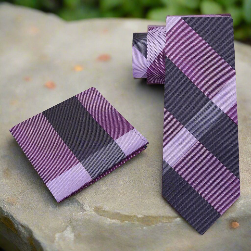 Burberry purple plaid sale tie