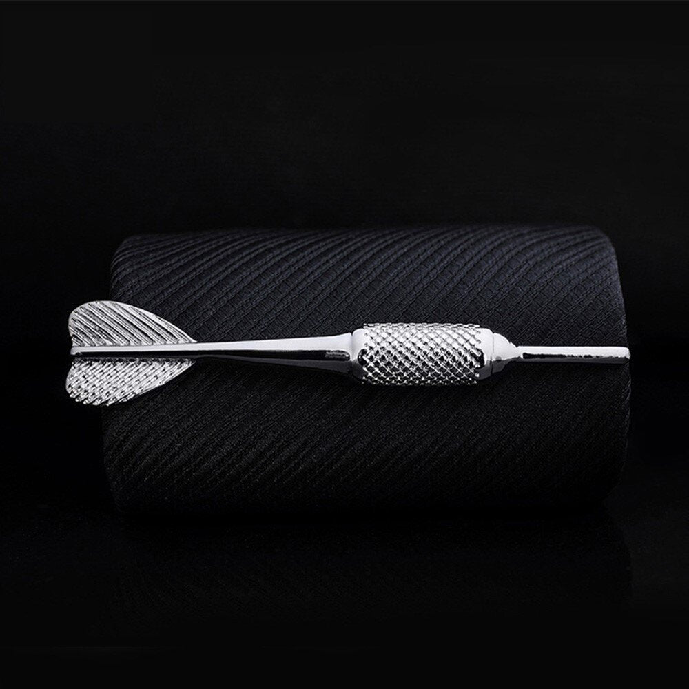 A Silvered Colored Dart Shape Tie Bar