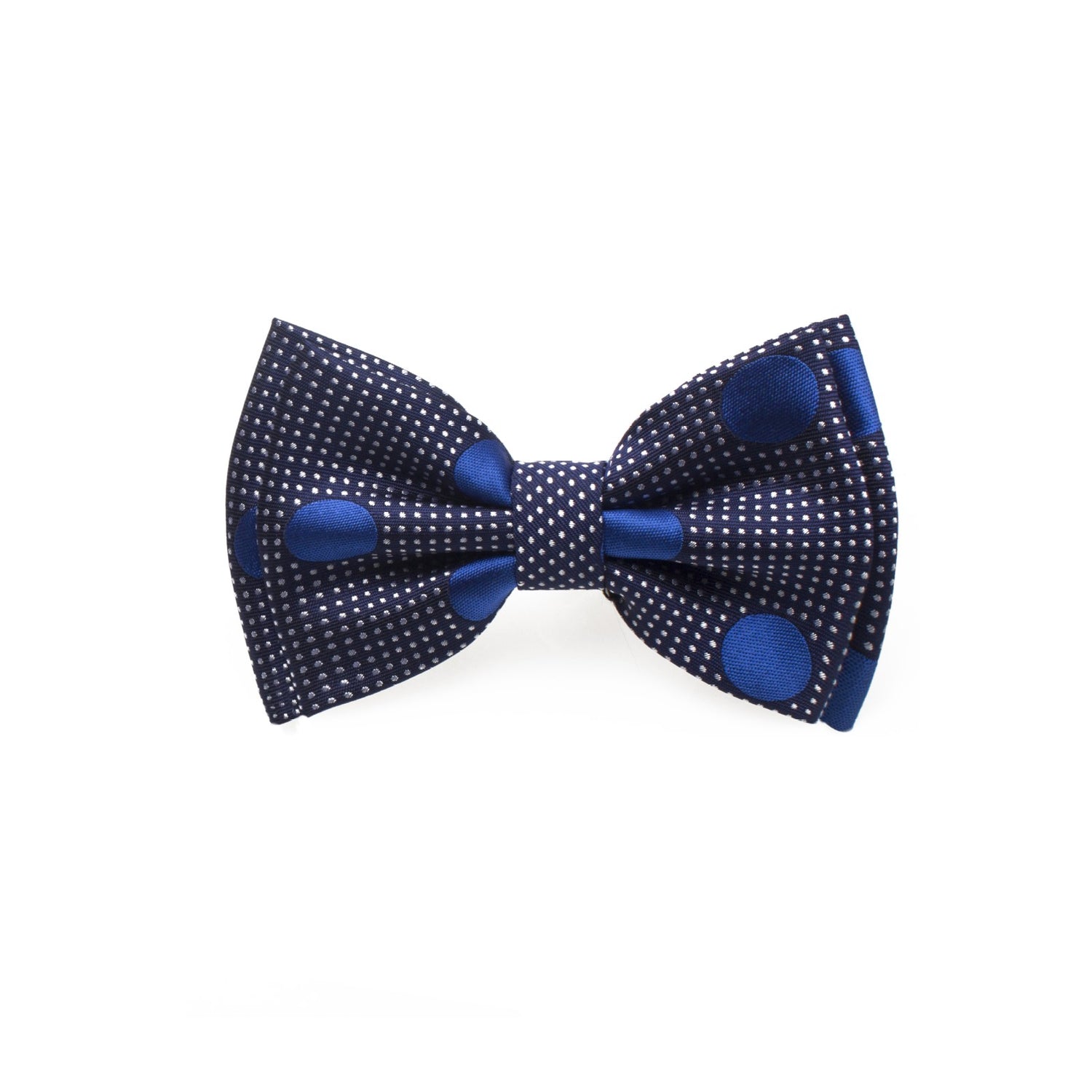 Deep Blue, Blue Polka Bow Tie  