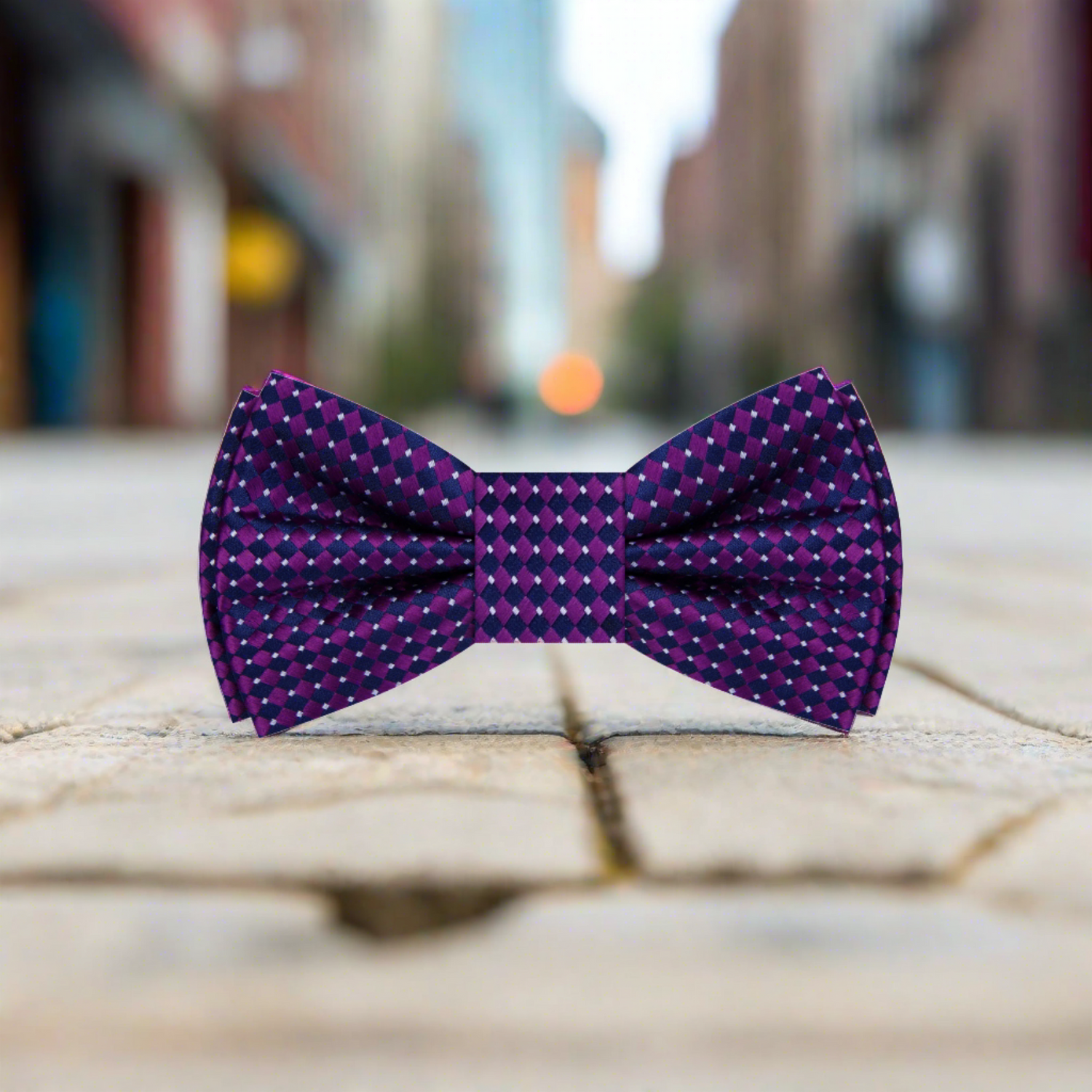 Purple Diamonds Bow Tie  