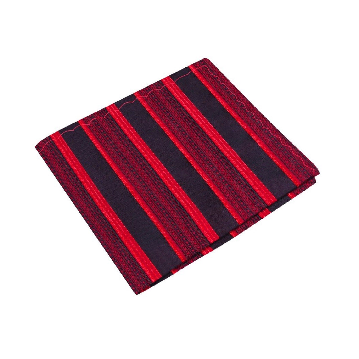 A Black Cherry Stripe Pattern Silk Pocket Square