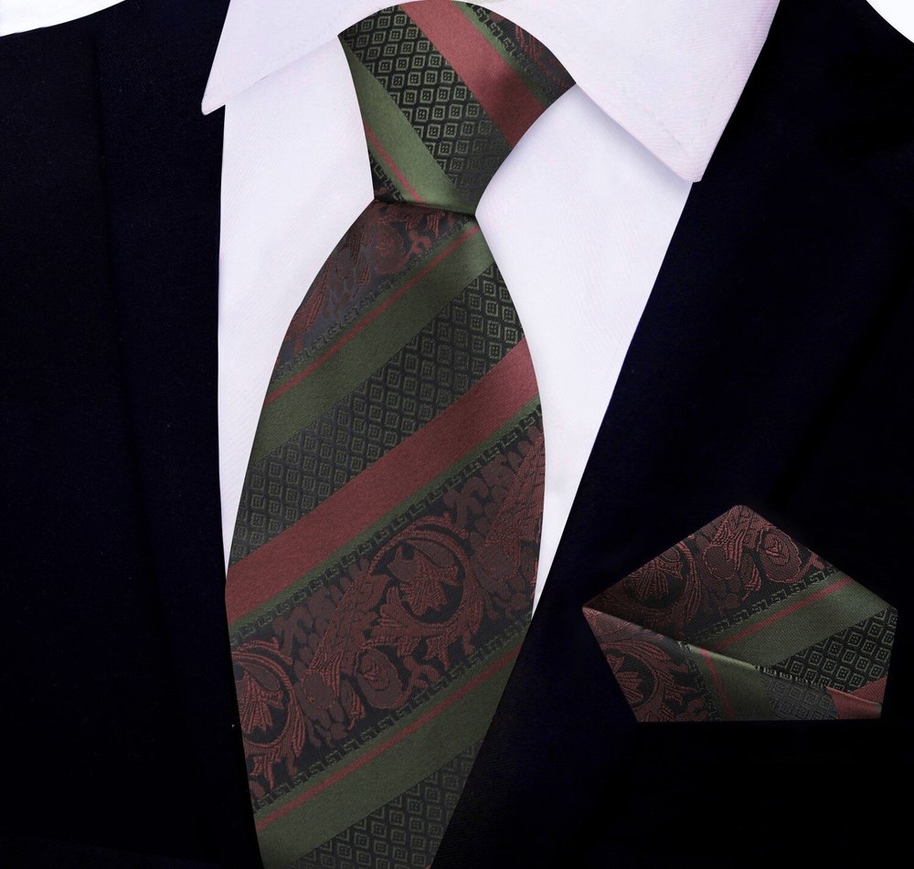 Red Wine Intricate Floral Tie||Red Wine