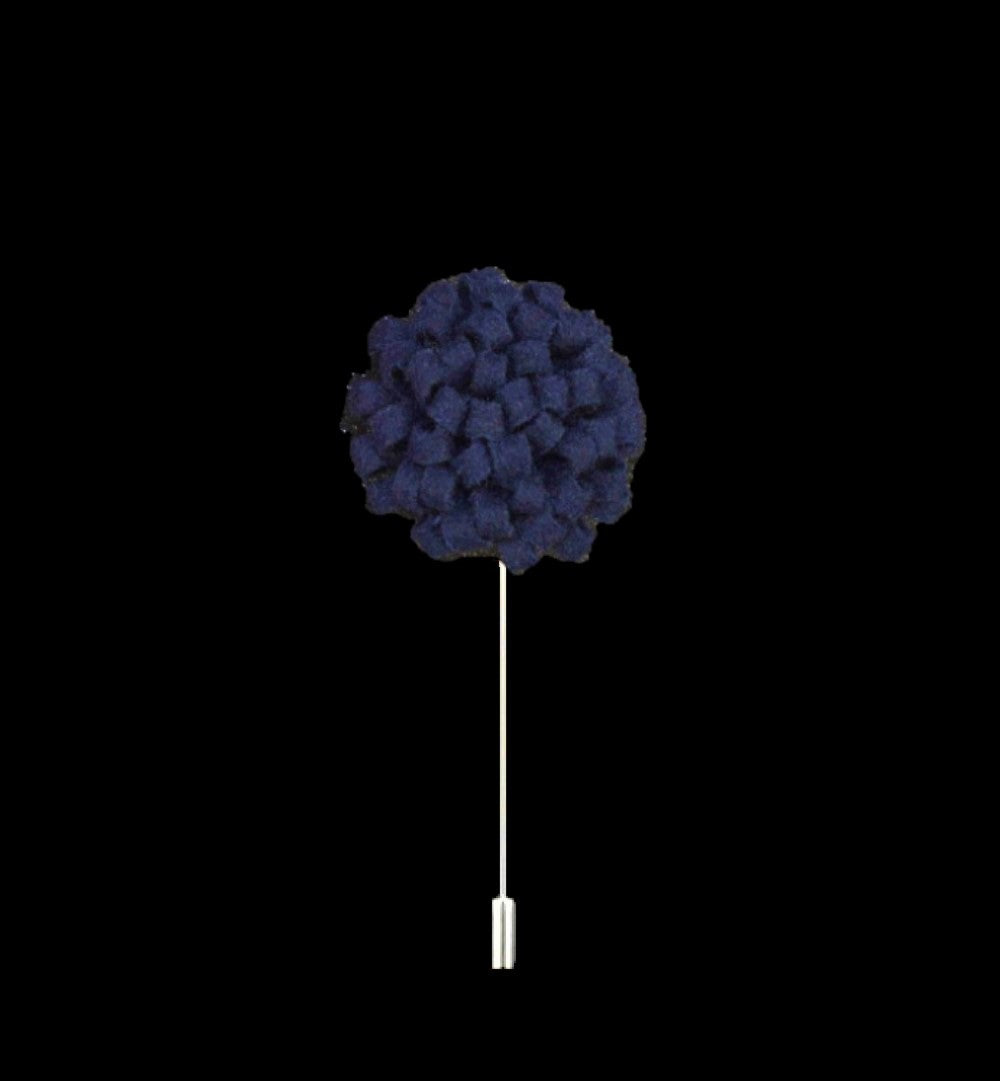 A Deep Blue Knit Burst Lapel Pin||Deep Blue