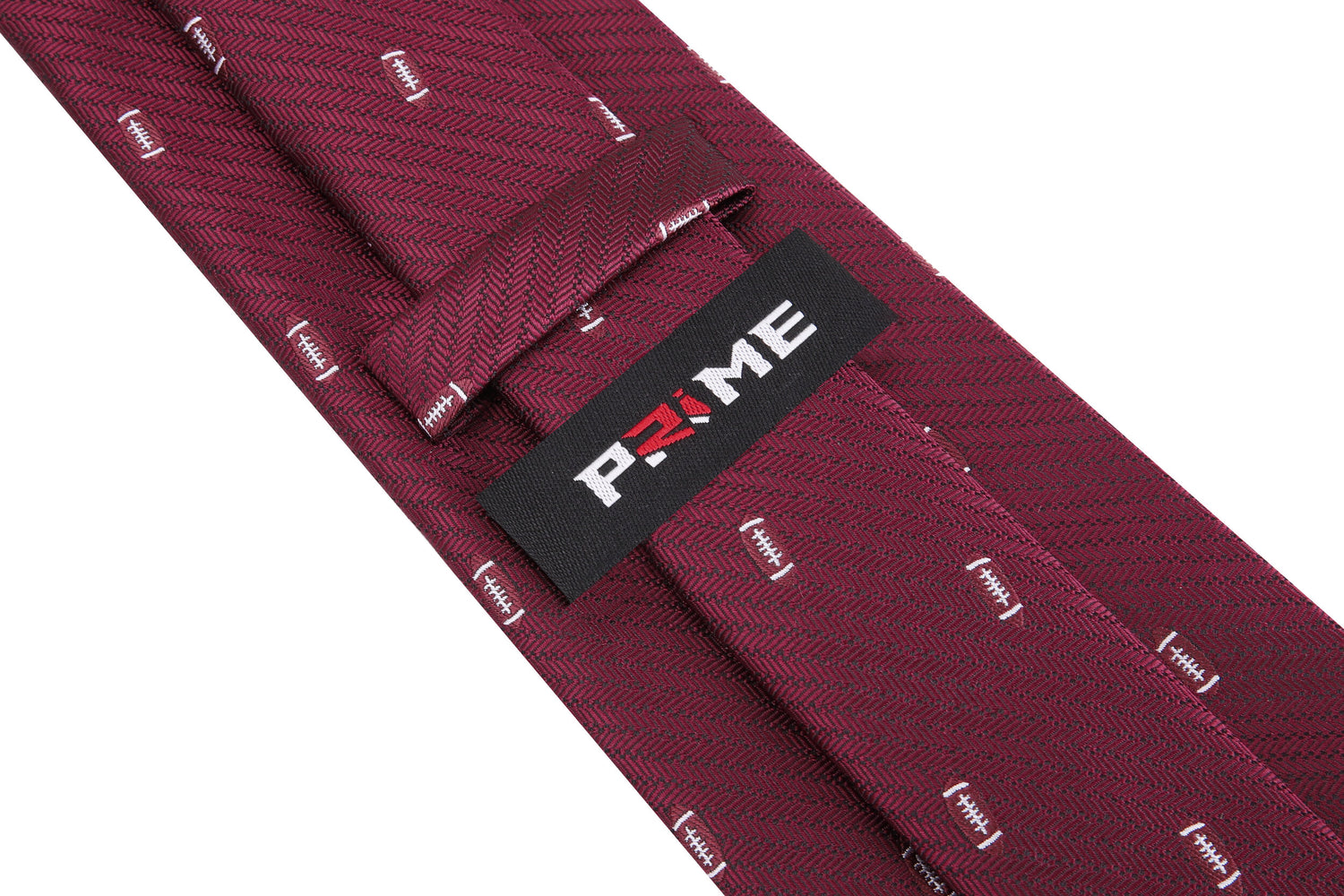 Red Silk Tie Keep with Footballs