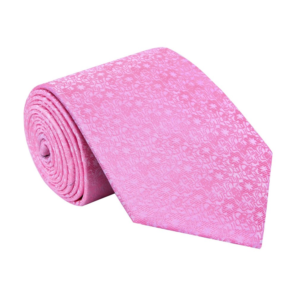 A Solid Pink Shimmer Pattern Silk Necktie ||Pink
