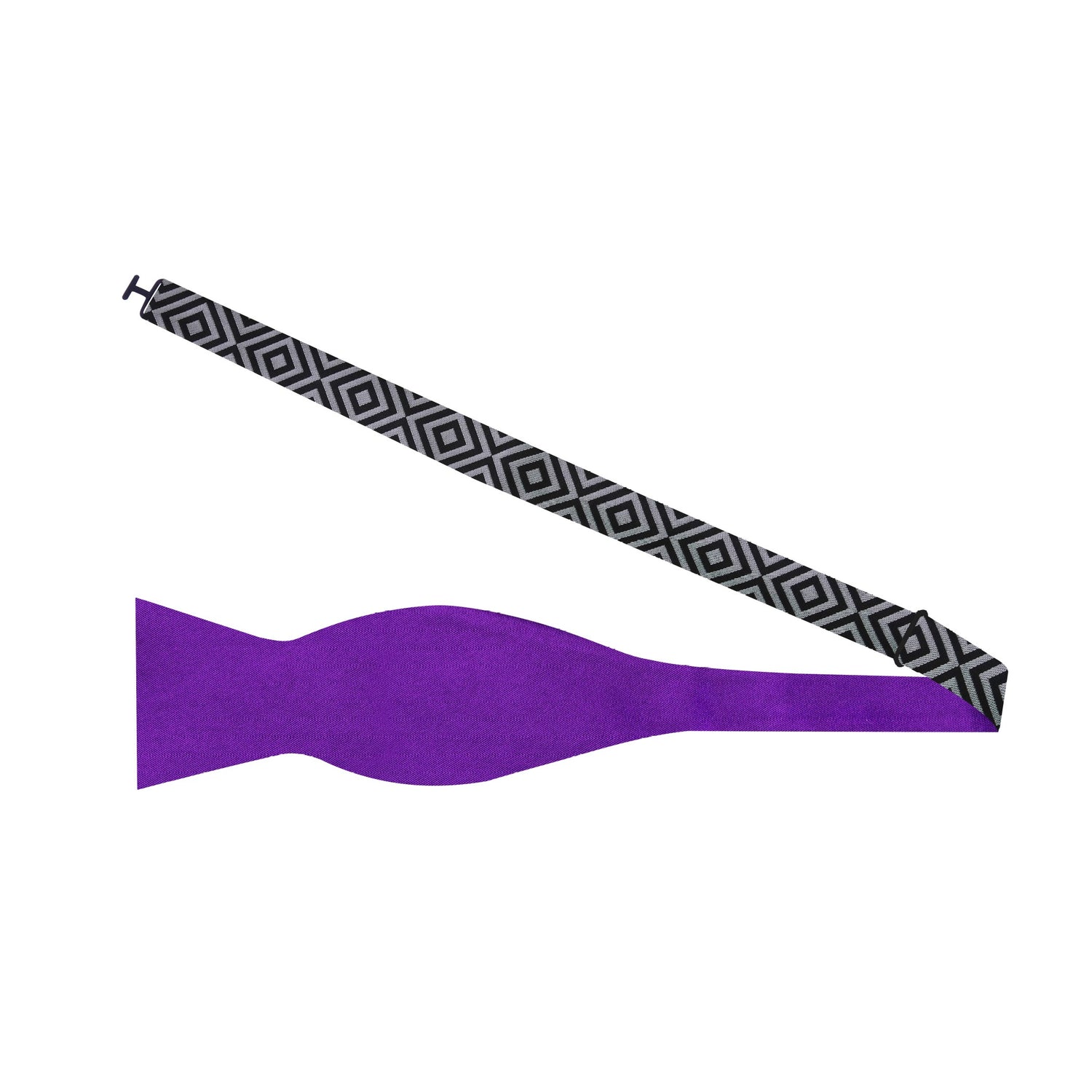 Purple, Black, Grey Geometric Bow Tie Self Tie