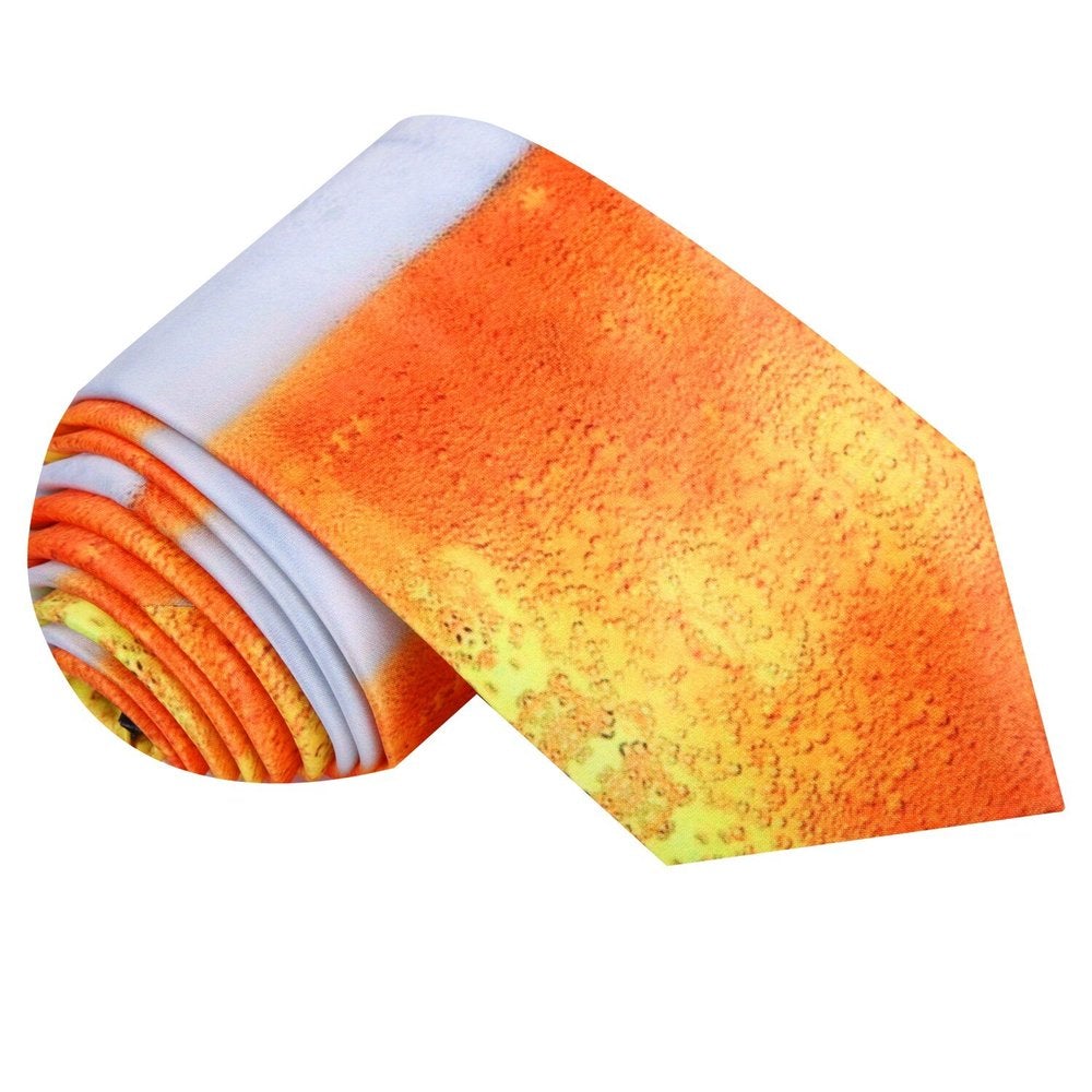 Orange, White Fresh Draft Beer Tie  