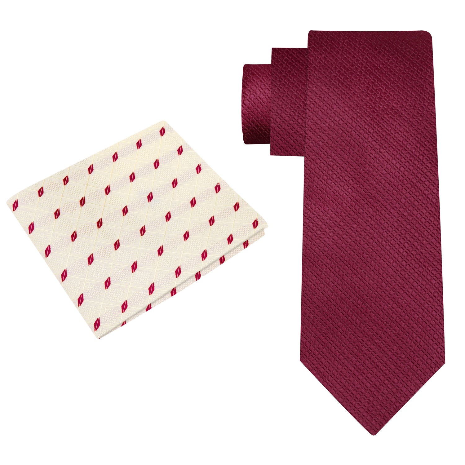 View 2: Burgundy Tie with Accenting Square