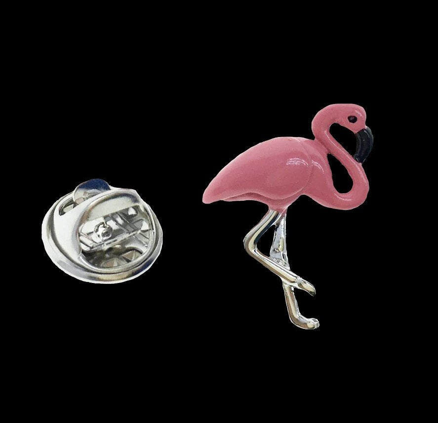 A Pink Flamingo Shaped Lapel Pin