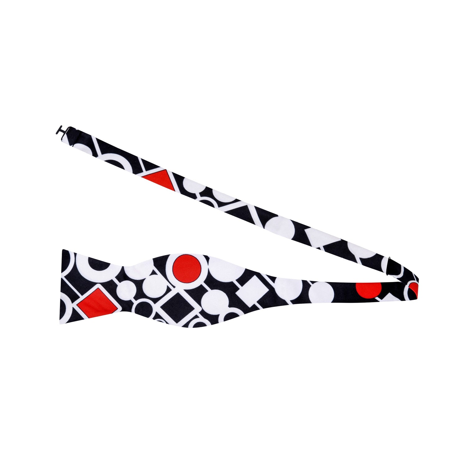 Black, Red, White Abstract Bow Tie Untied