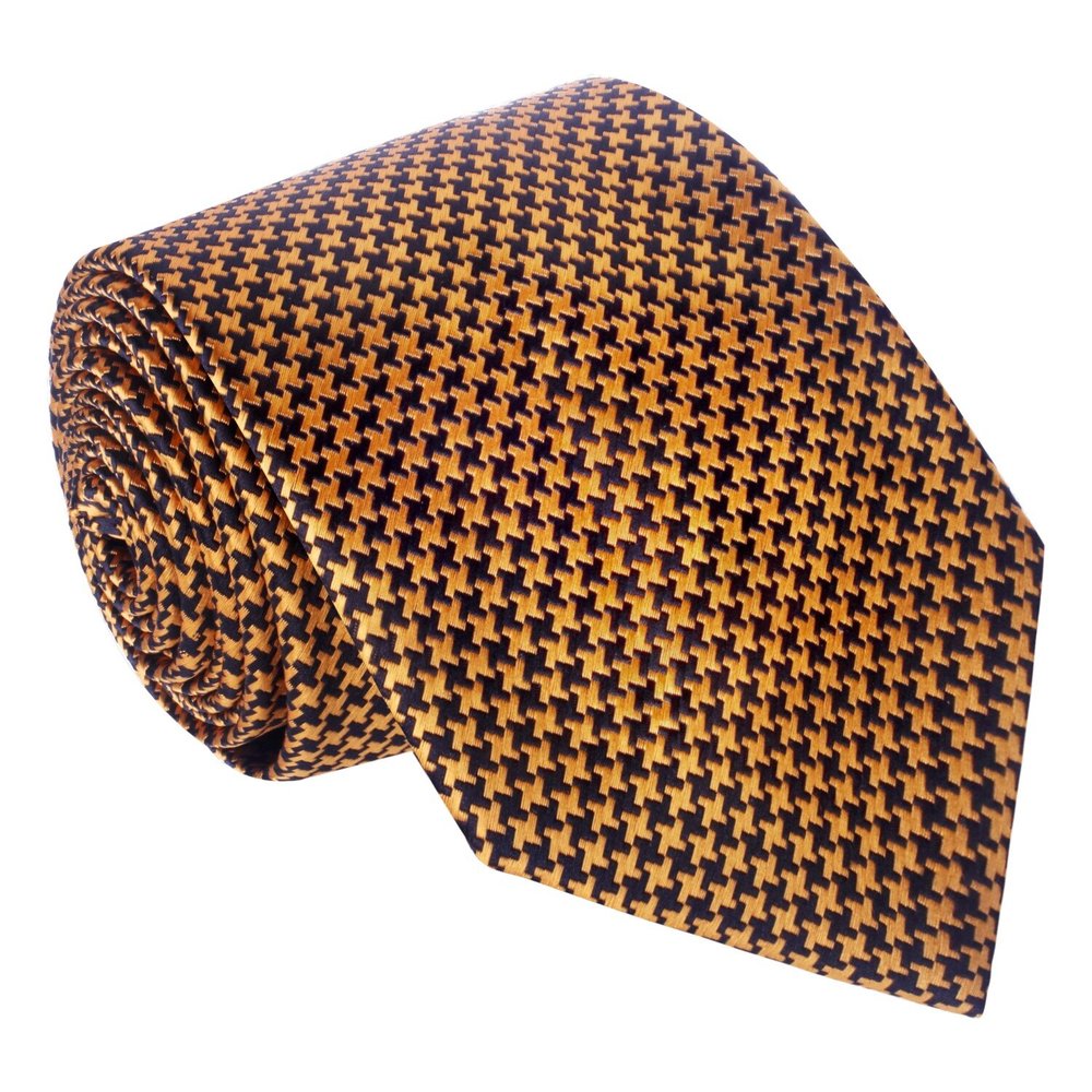 Gold and Black Houndstooth Tie 