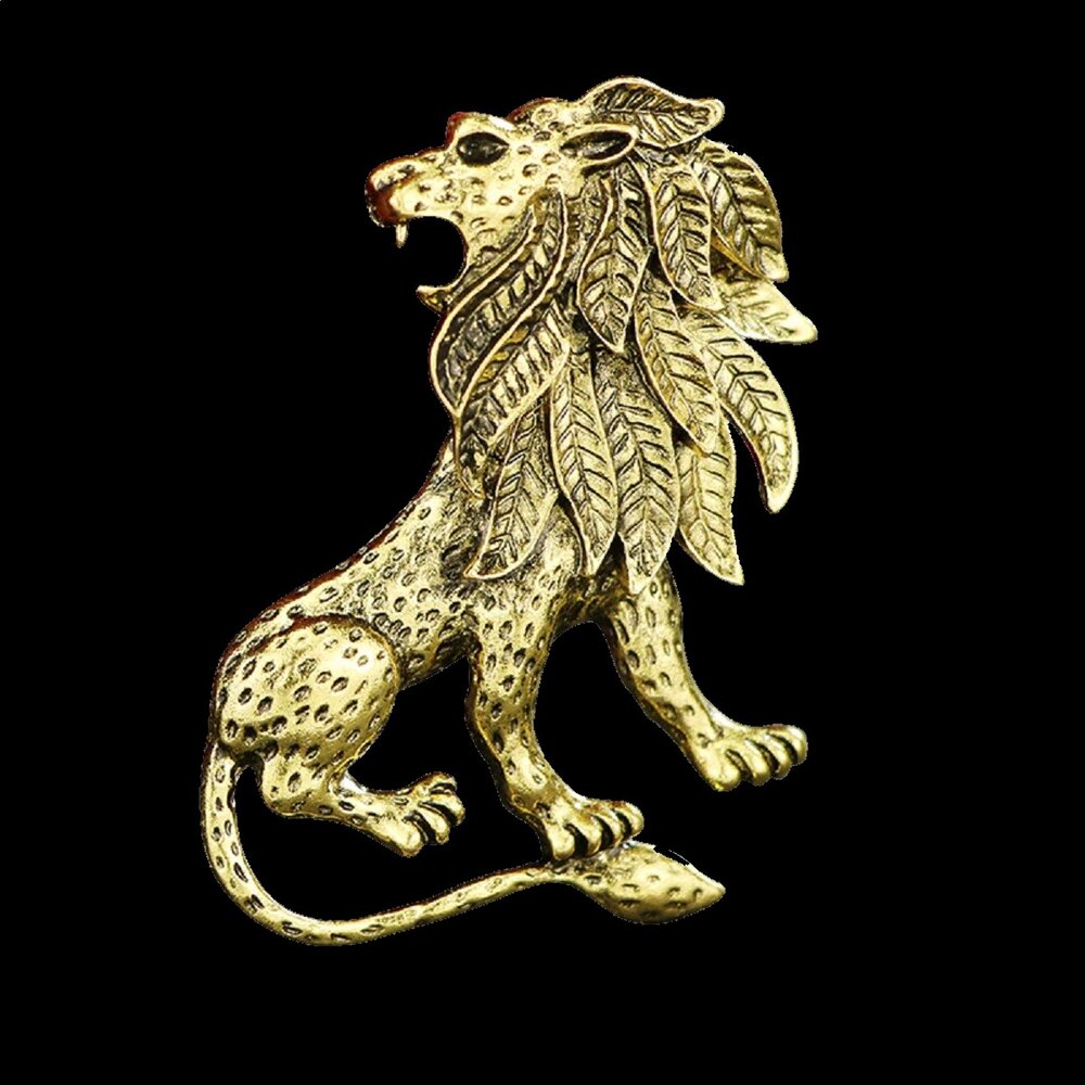 A Gold Colored Lion Shape Lapel Pin