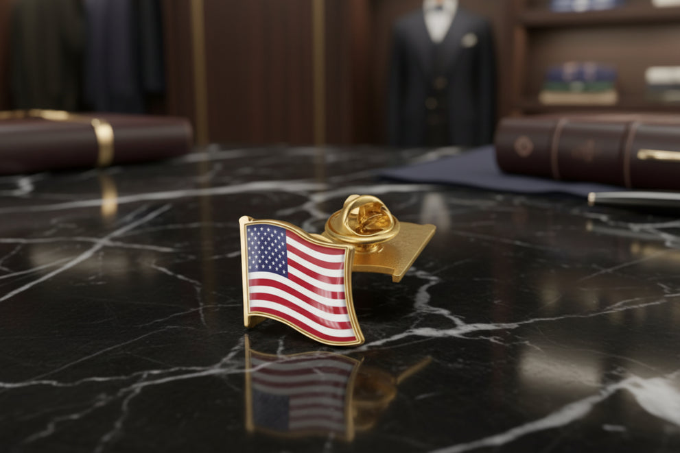 American Flag Lapel Pin Made In USA Epoxy Dome - Foto 9