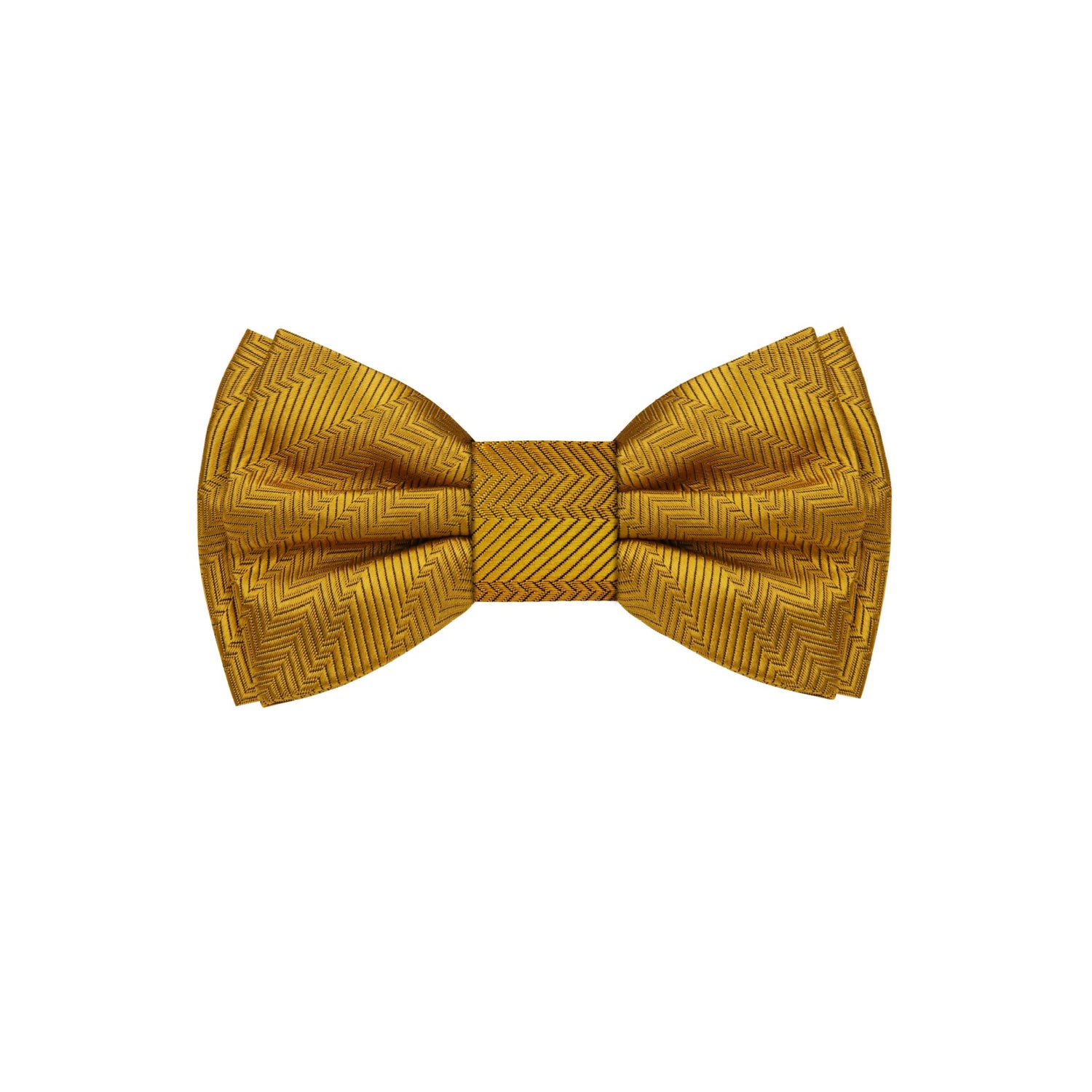 A Golden Amber Solid Pattern Self Tie Bow Tie