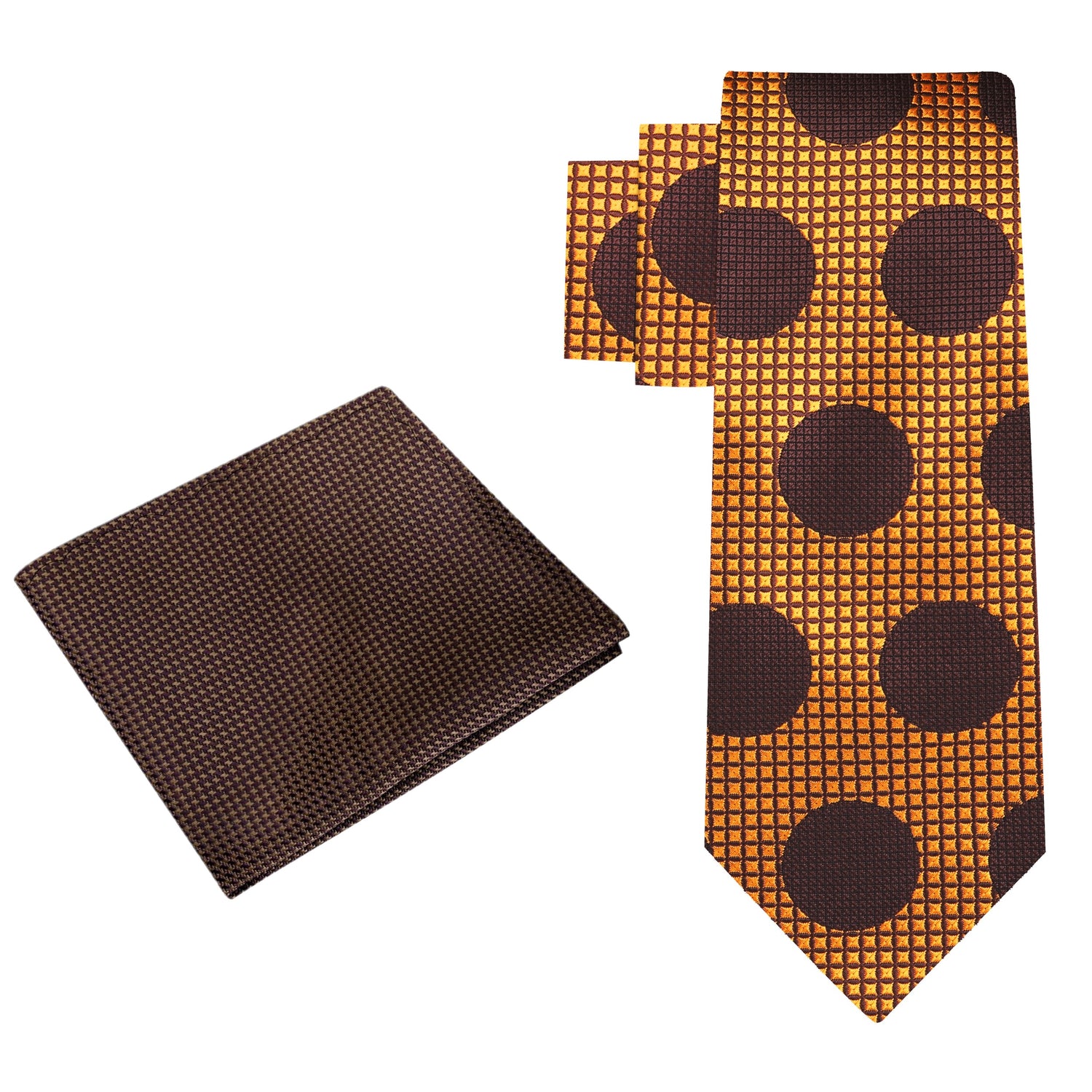 Alt view: Golden Orange, Brown Polka Tie and Brown Square