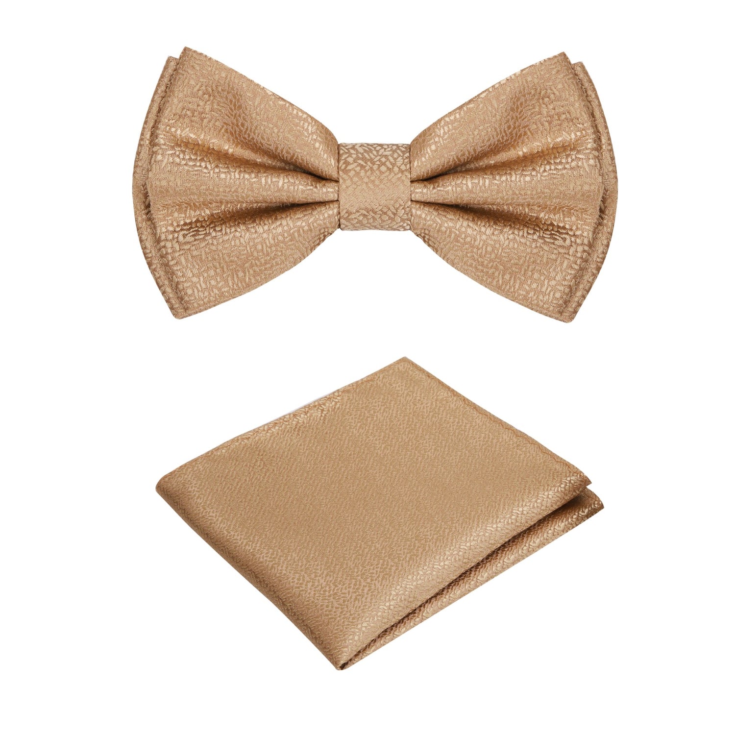 Golden Texture Bow Tie and Pocket Square