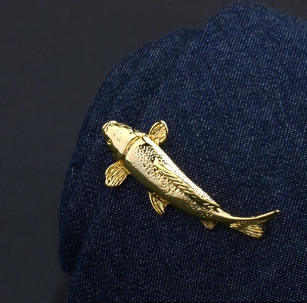 Golden Colored Fish Tie Bar