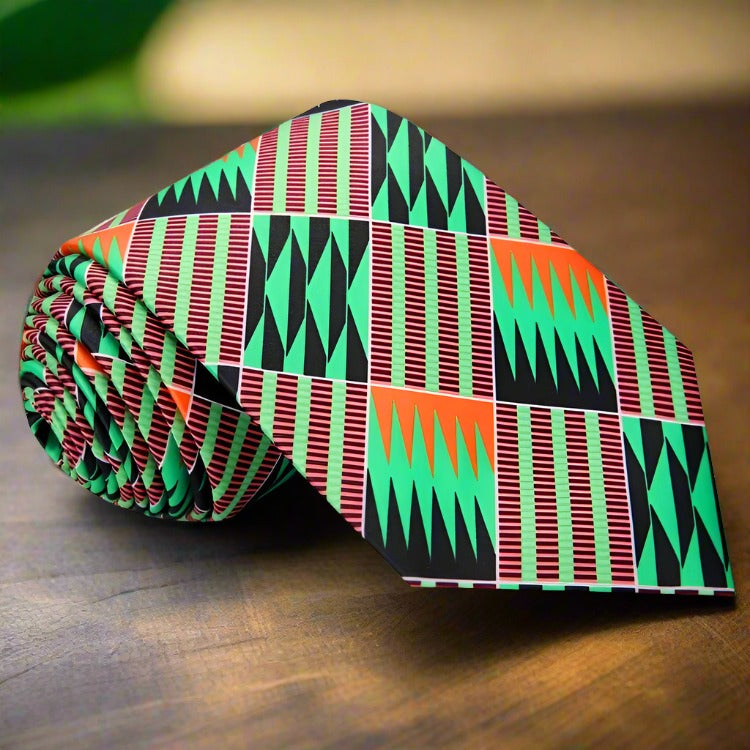 Green Abstract Necktie