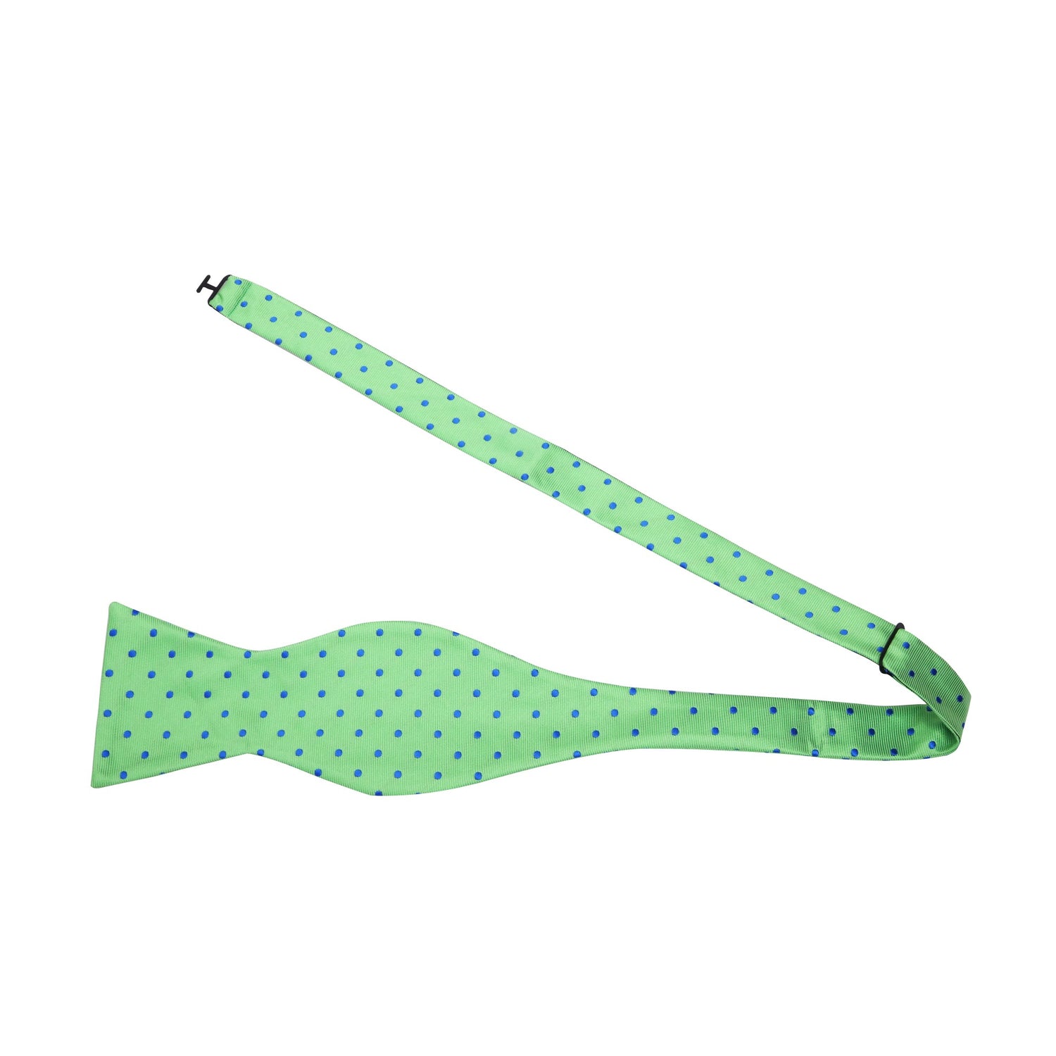 Self Tie: Light Green, Blue Polka Bow Tie